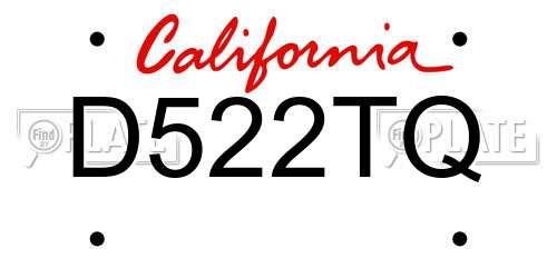 D522TQ California License Plate