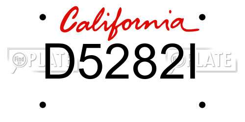 D5282I California License Plate