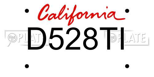D528TI California License Plate