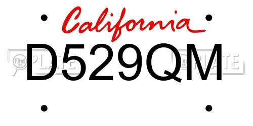 D529QM California License Plate