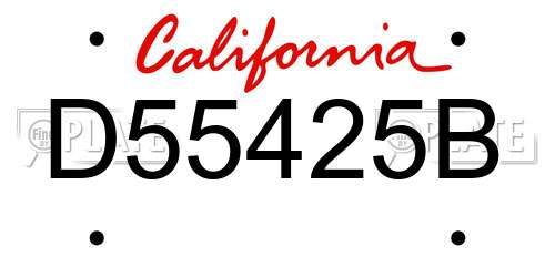 D55425B California License Plate