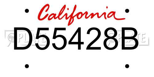 D55428B California License Plate