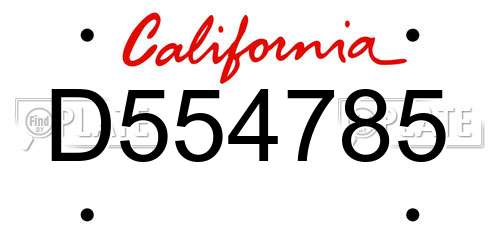 D554785 California License Plate