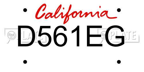 D561EG California License Plate