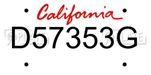D57353G California License Plate