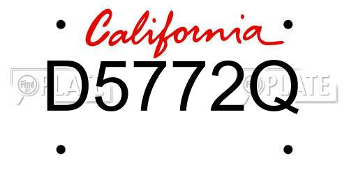 D5772Q California License Plate