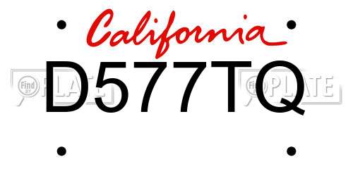 D577TQ California License Plate