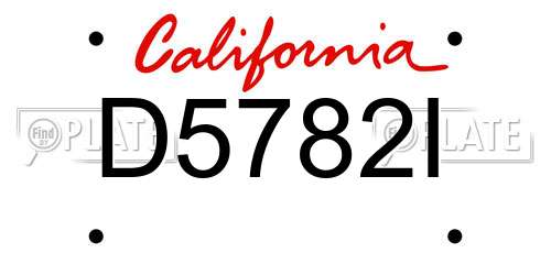 D5782I California License Plate