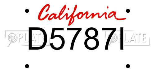 D5787I California License Plate