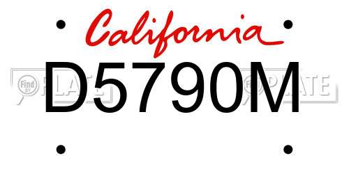 D5790M California License Plate