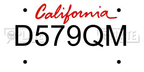 D579QM California License Plate