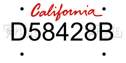 D58428B California License Plate