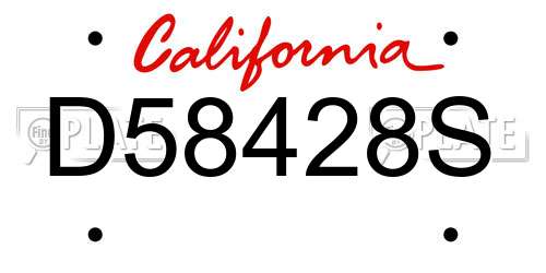 D58428S California License Plate