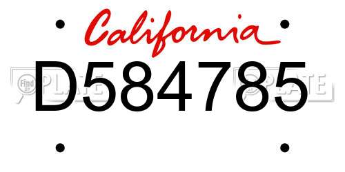 D584785 California License Plate