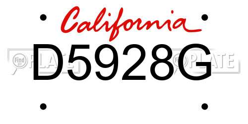 D5928G California License Plate