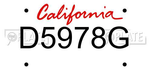 D5978G California License Plate