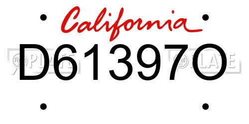 D61397O California License Plate