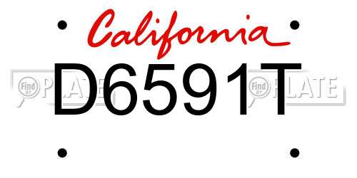 D6591T California License Plate