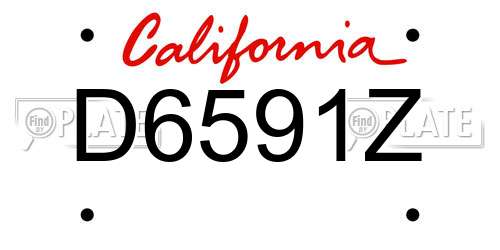 D6591Z California License Plate