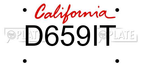 D659IT California License Plate