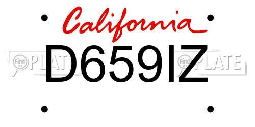 D659IZ California License Plate