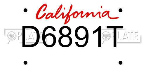 D6891T California License Plate