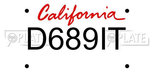 D689IT California License Plate