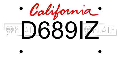 D689IZ California License Plate