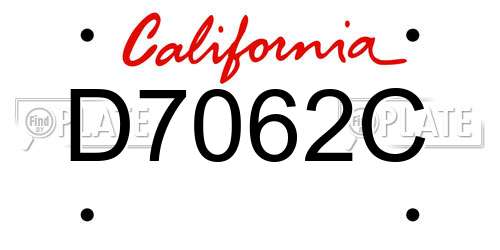 D7062C California License Plate