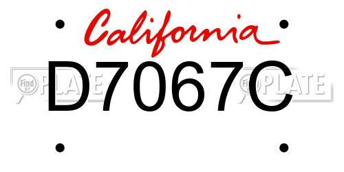D7067C California License Plate