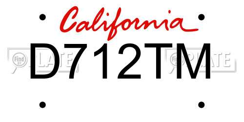D712TM California License Plate