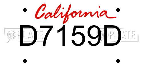 D7159D California License Plate