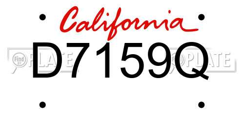 D7159Q California License Plate