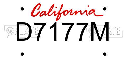 D7177M California License Plate