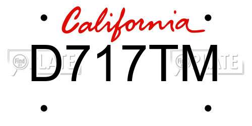 D717TM California License Plate