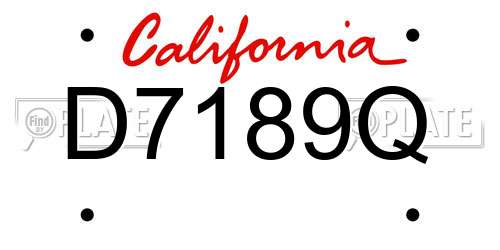 D7189Q California License Plate