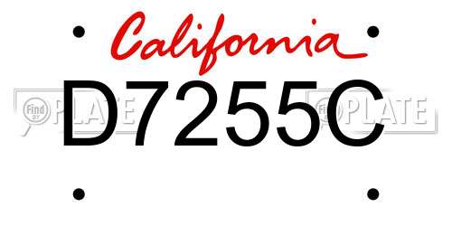 D7255C California License Plate