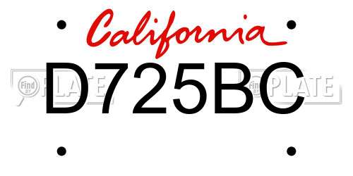 D725BC California License Plate