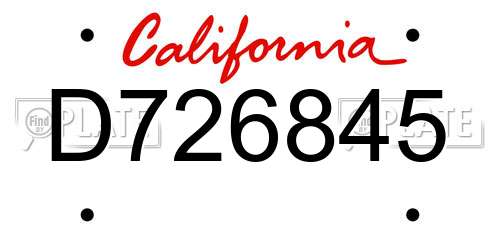 D726845 California License Plate