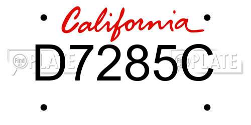 D7285C California License Plate