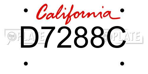 D7288C California License Plate