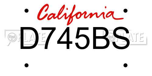 D745BS California License Plate