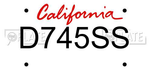 D745SS California License Plate