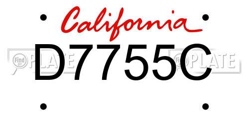 D7755C California License Plate