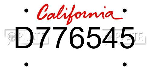 D776545 California License Plate