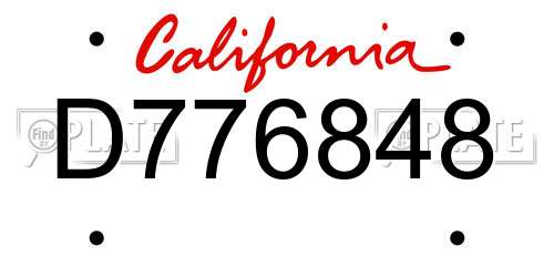 D776848 California License Plate