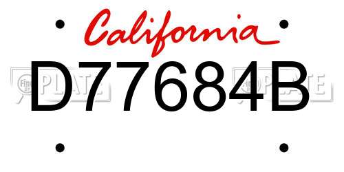 D77684B California License Plate