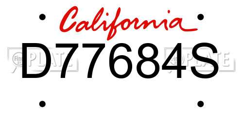 D77684S California License Plate
