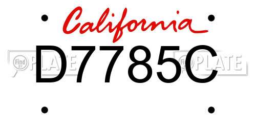 D7785C California License Plate
