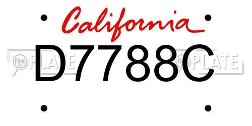 D7788C California License Plate